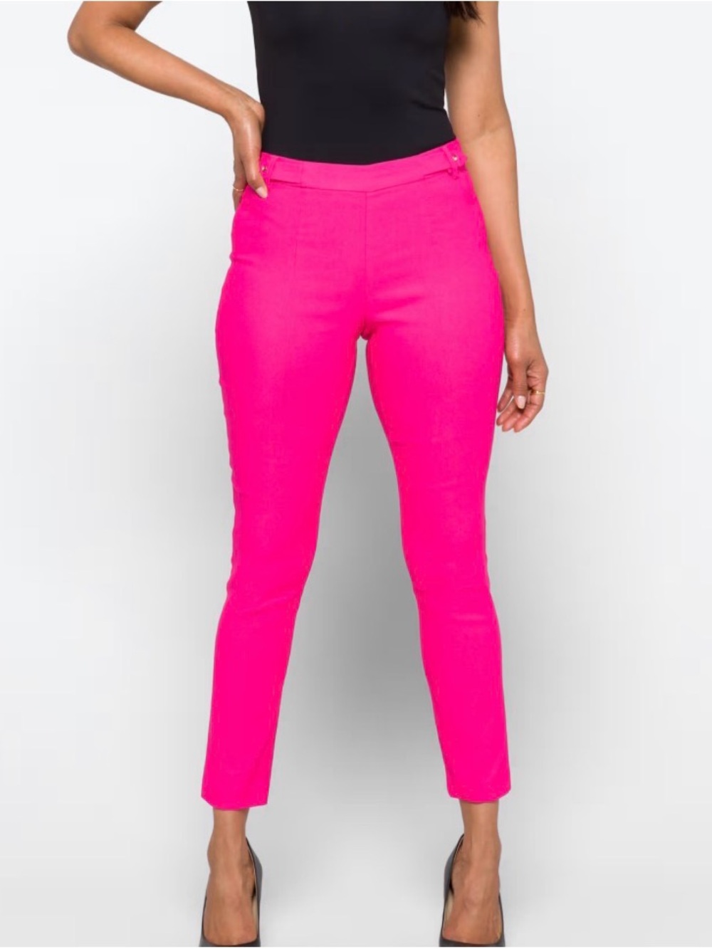 Bright Pink Slim Ankle Pants - Women